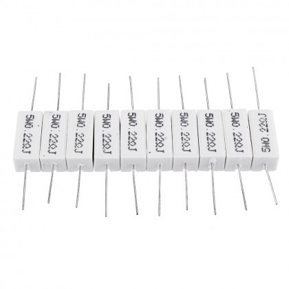 100pcs 0.22 ohm 5w ceramic resistors